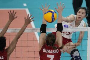 Chinese Volleyball Team Wear Mask During Asian Match in the Philippines